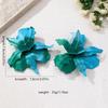 European Handmade Floral Stud Earrings: Sweet, Multi-Color, Pleated Design