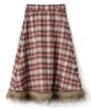 Visual Collector Fur Check Long Skirt [Vintage Red]