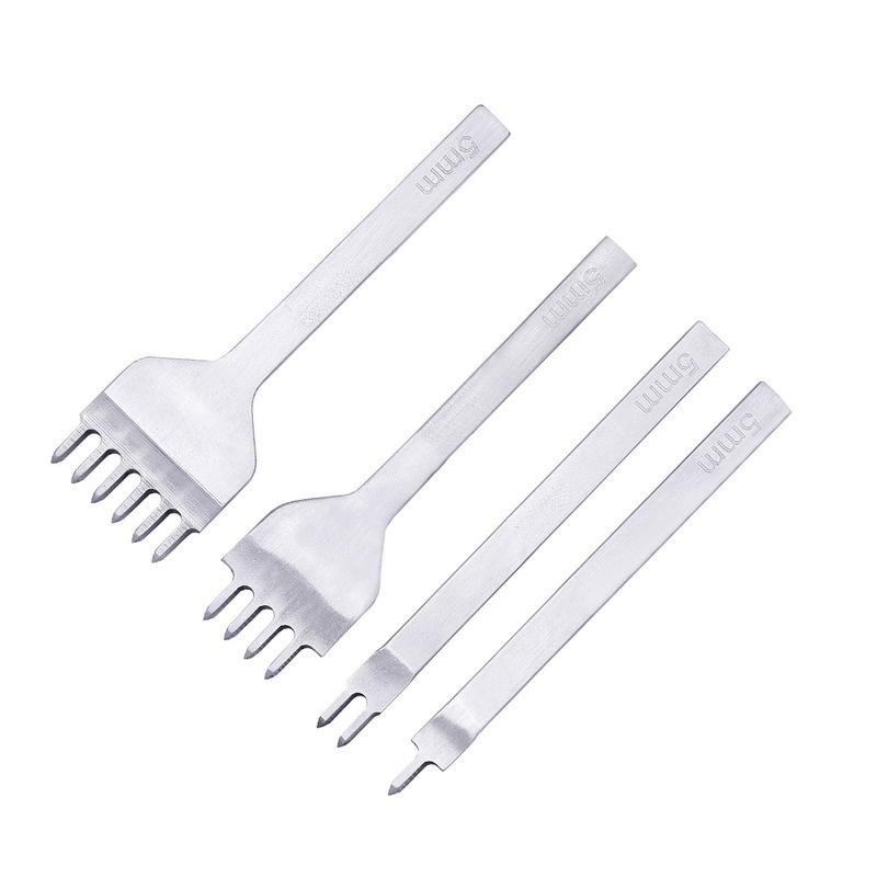 4Pcs Prong Leather Craft Tool Diy Leather Tools Hole Punches Stitching for Leather Belt Punch Tools