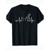 European Sizes Men's Heartbeat Cat Graphic T-Shirt -  Short Sleeve, Round Neck, Casual & Stylish for Casual Attire, Parties