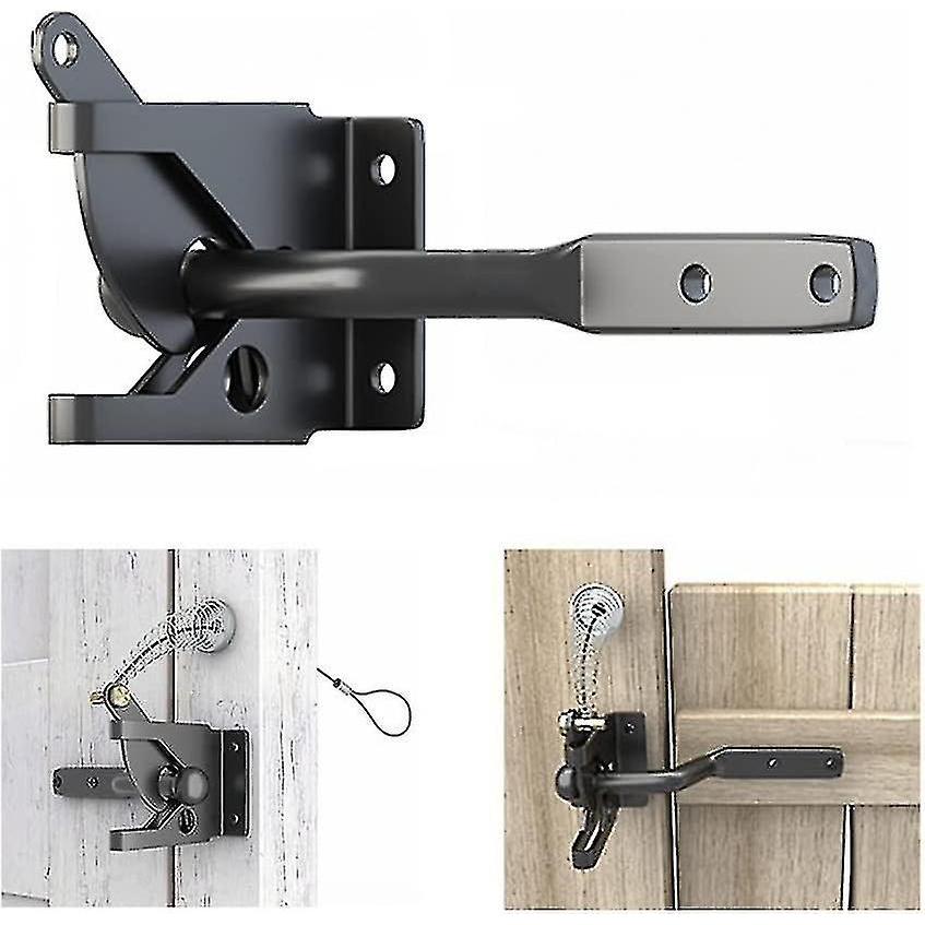 Lock Gate Gravity Latch Automatic Latch for Metal Wooden Fence Stainless Steel Spring Loaded Adjustable Latch Extension Fastener 1pcs