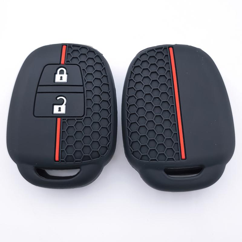 Silicone Car Key Cover Case For Toyota Yaris Corolla Highlander Crown 2 Buttons Remote Skin Protector Shell Keychain Accessories