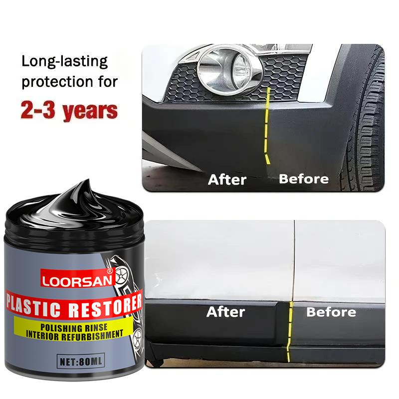 Plastic Mudguard Repair Kit, Quick Gloss Restoration, Protection, Car Care Set, Includes Tire Brightening Wax & Filler Cream
