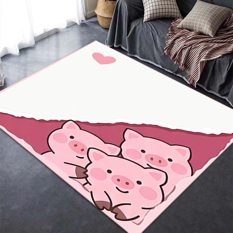 2025 New Cute Pink Pig Carpet Rug for Living Room Bedroom Home Sofa Decoration,Kids Play Non-slip Floor Mat
