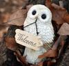 Kishima Owl Welcome 10cm Wide x 10cm Deep x Board, White, 16.5cm High, KH-61095