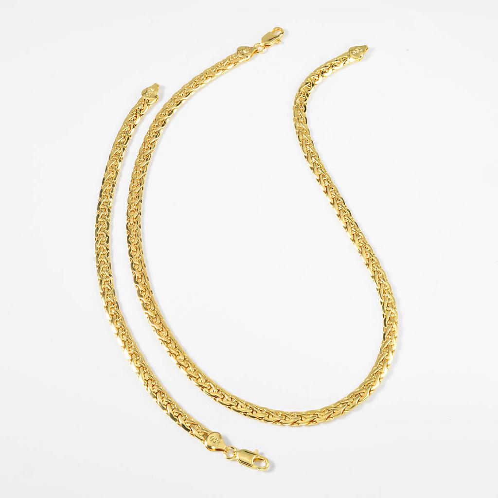 2026 Handgeflochtene Schlangenknochenkette für Herren, Massiv, Vielseitig, Vergoldet, Schlüsselbein-Kette, Hipster-Armband-Set