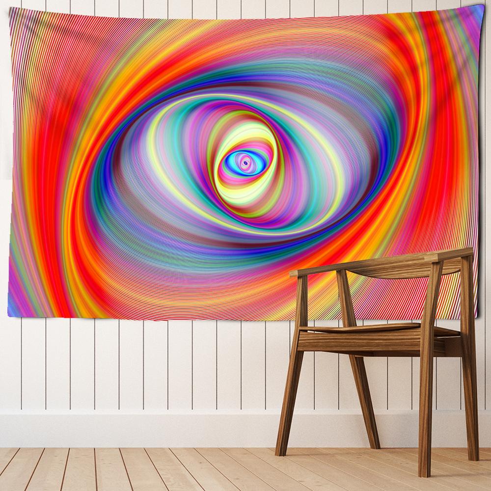 

Психоделический водоворот гобелен настенный богемный хиппи абстрактный научная фантастика красочный ковер пляжное полотенце декор спальни 95x70cm