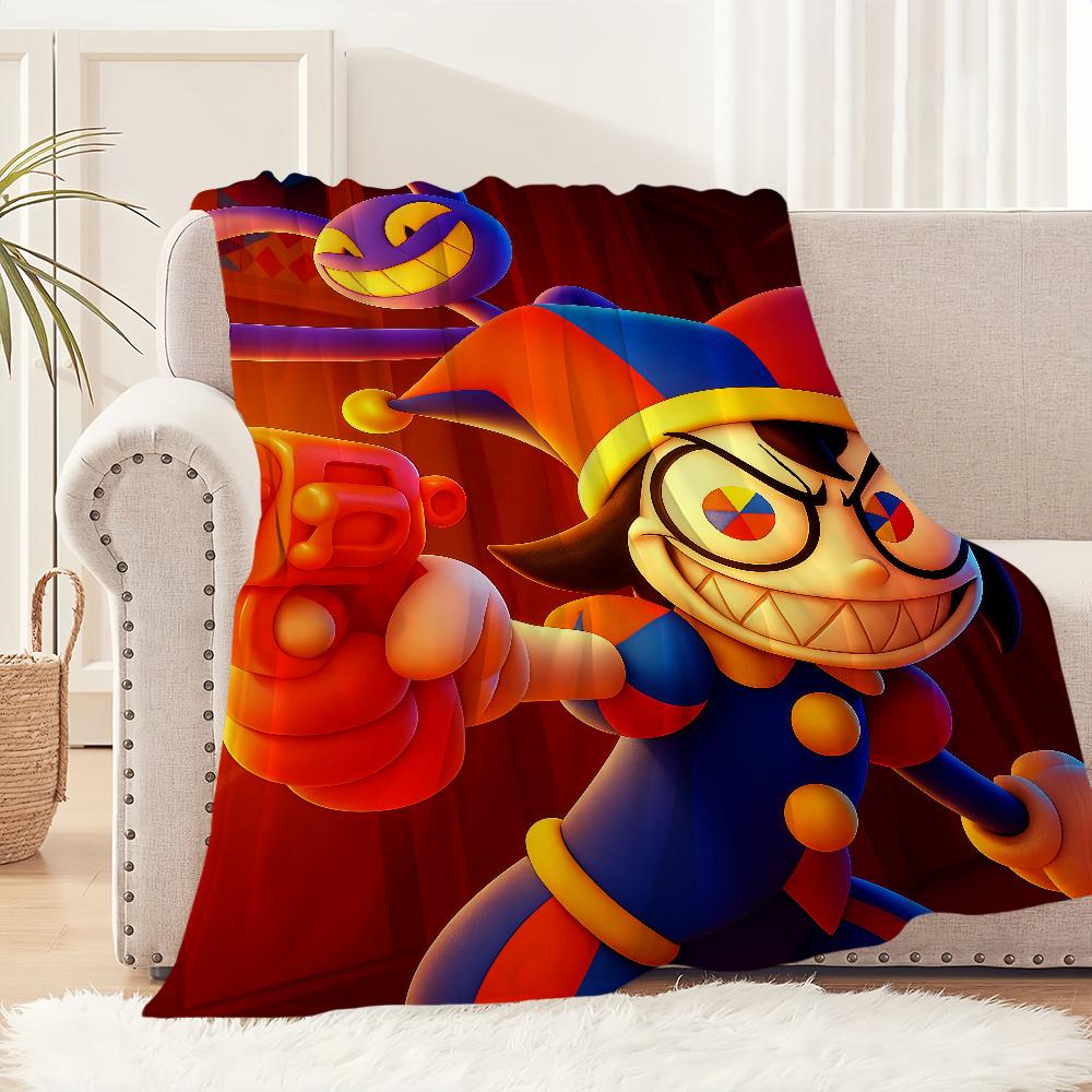 Funny Cartoon Fanart Cute D-Digital C-Circus Flannel Warm Soft Plush Blanket for Sofa Living Room Hogar Bedroom Travel Gift Home