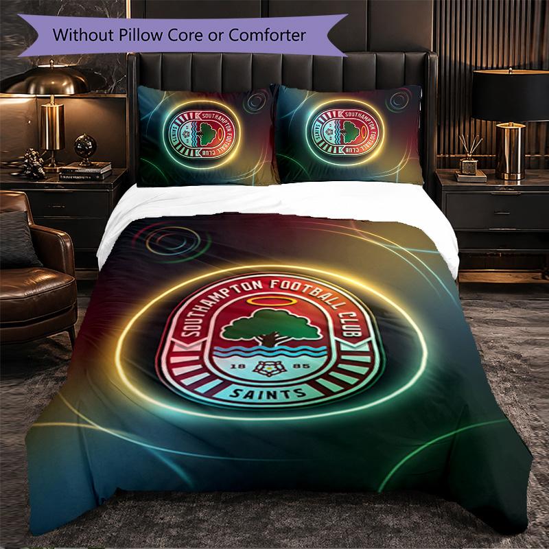 Southampton Football 3 Piece Bedding Set Soft Duvet Cover Set with Pillowcases Printed Bedroom Decor Set for Home