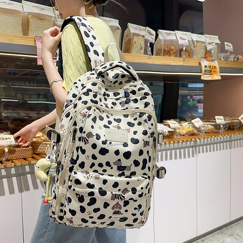 College Style Backpack Puppy Pattern Schoolbag Junior High School Student Book Bag