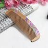 Painted Flower Peach Wood Healthy Scalp Comb Hair Massage Anti-Static Care Tool