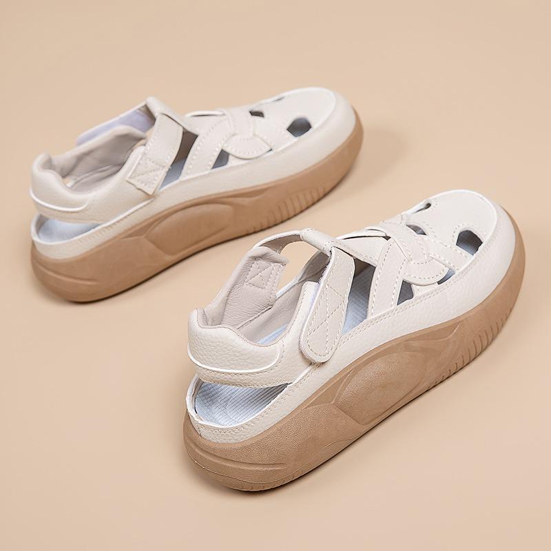 Mode Damen Sandalen Mode Lässige Sportsandalen Sommer Aushöhlungsdesign Sandale Keilabsatz Plateau Sandalen für Damen Baotou Römerschuhe