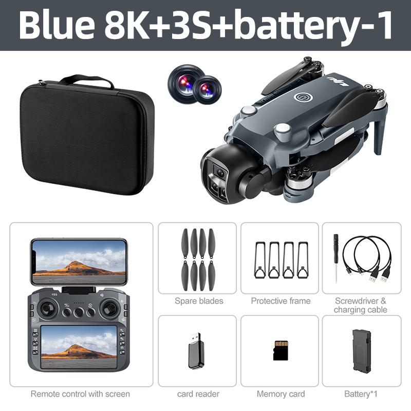 Nouveau Drone V988 8K HD Double Caméra 4K Télécommande Professionnelle avec Écran WIFI 5G Moteur Brushless Quadricoptère Pliable GPS