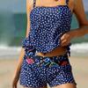 Polka Dot Badeanzug Frau 2023 Dot Schwarz Frauen Hohe Träger Taille Polka Einstellbar Strand Bademode Tankinis Set