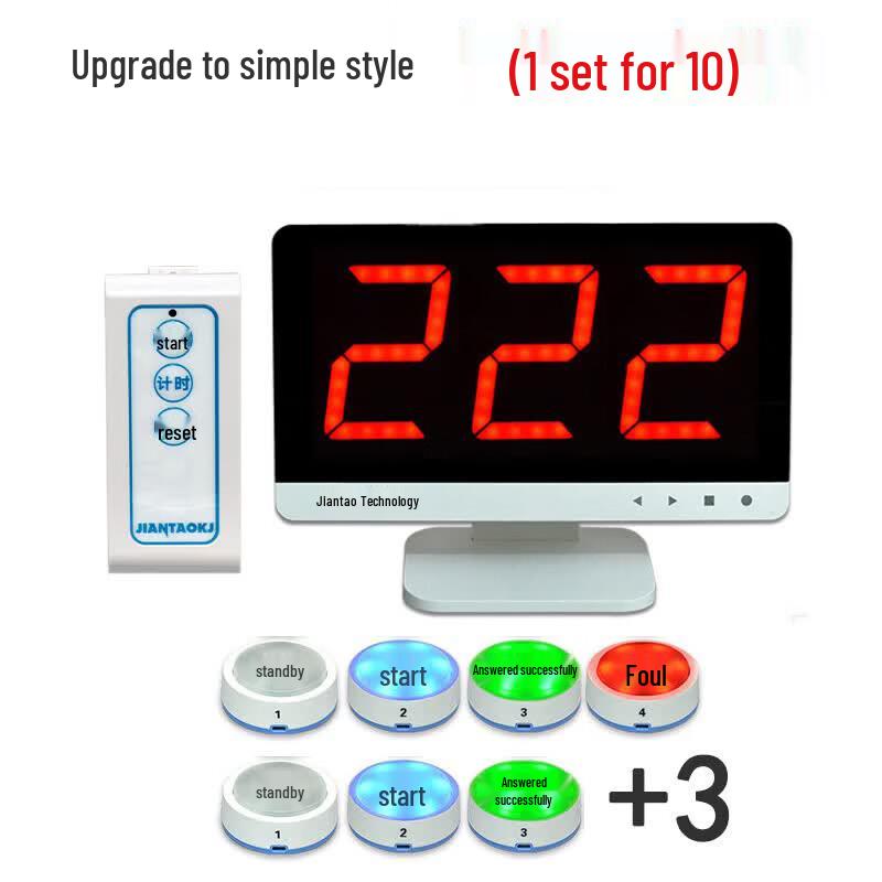 

Electronic Answer Buzzer & Scoring System with Lights (1-to-10 Set)