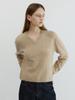 Aeskoneo V-Neck Cable Knit Beige At5Swf031Bi