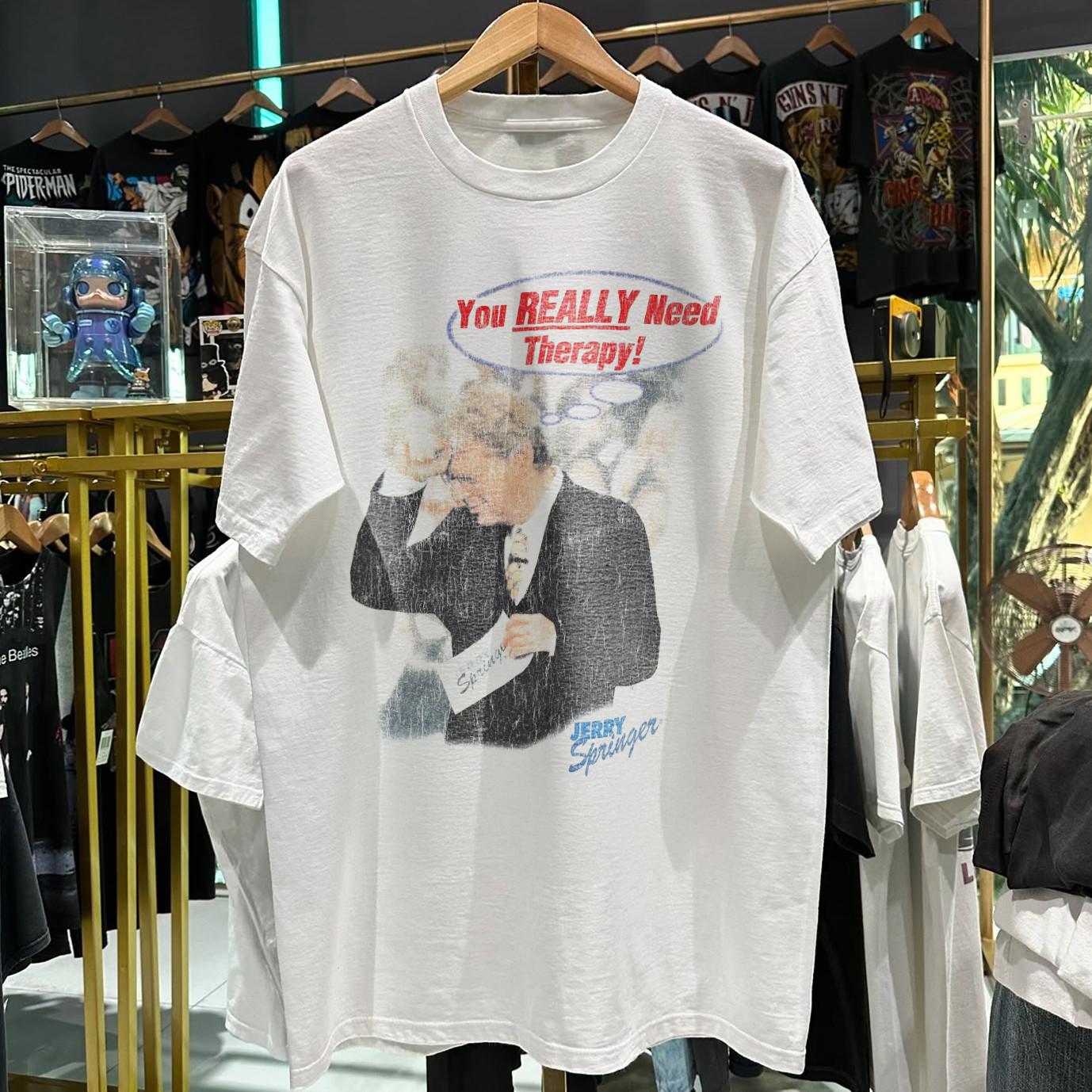 90s Jerry Springer You Really Need Therapy Rare T-Shirt White S M