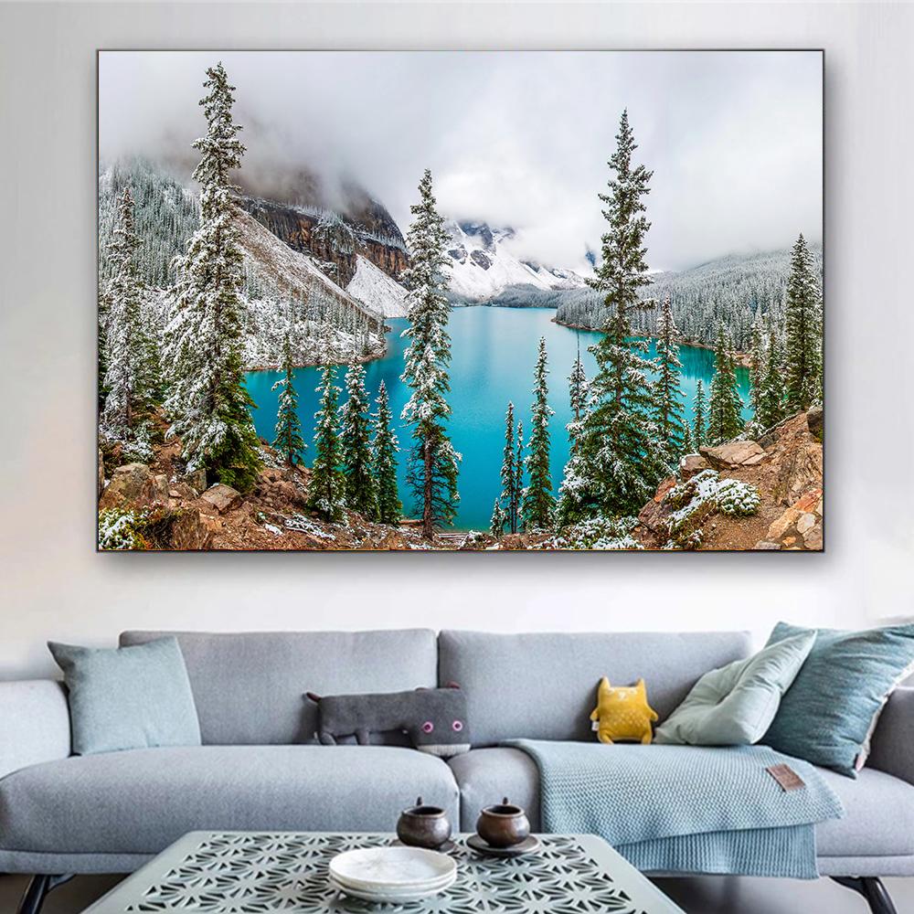 Canvas Schilderij Sneeuwberg Landschap Canvas Prints Kunst Canvas Muurkunst Poster Muurkunst Afbeeldingen Woonkamer Huis Decoratie Cuadros