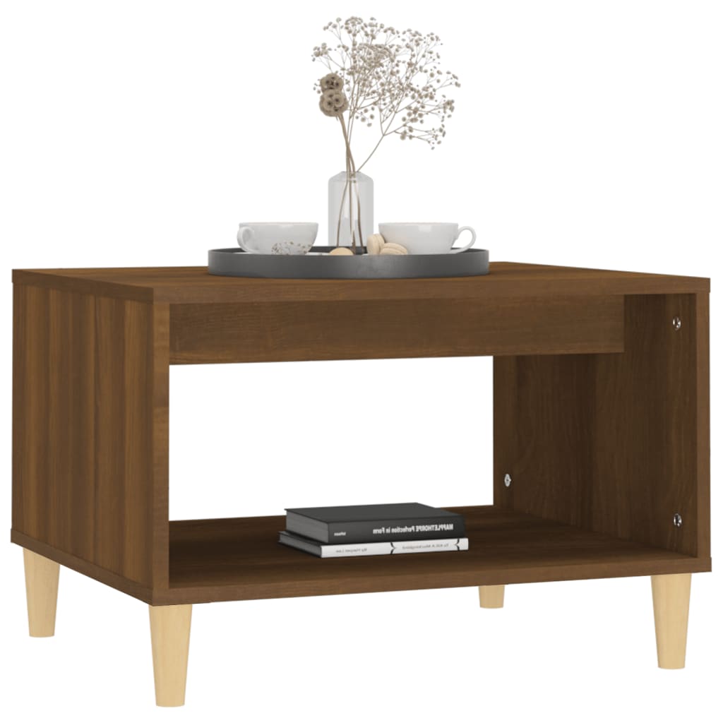 Coffee Table Brown Oak Effect 60 X 50 X 40 Cm Wood Based Material