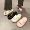 Sensation de marcher sur de la merde semelle épaisse claquettes à une bride femmes portent printemps et été nouvelles polyvalentes confortables antidérapantes claquettes femmes