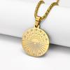 Sun On the Sea Pendant Necklace for Women Simple Round Row Pendant Necklace