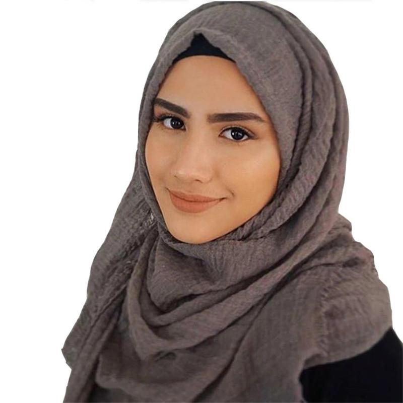 NOVINKA dámská bublinková jednobarevná mačkaná instantní hidžáb pod šátkem bavlna povlečení muslimský šátek a šátek islám turban dámské šátky