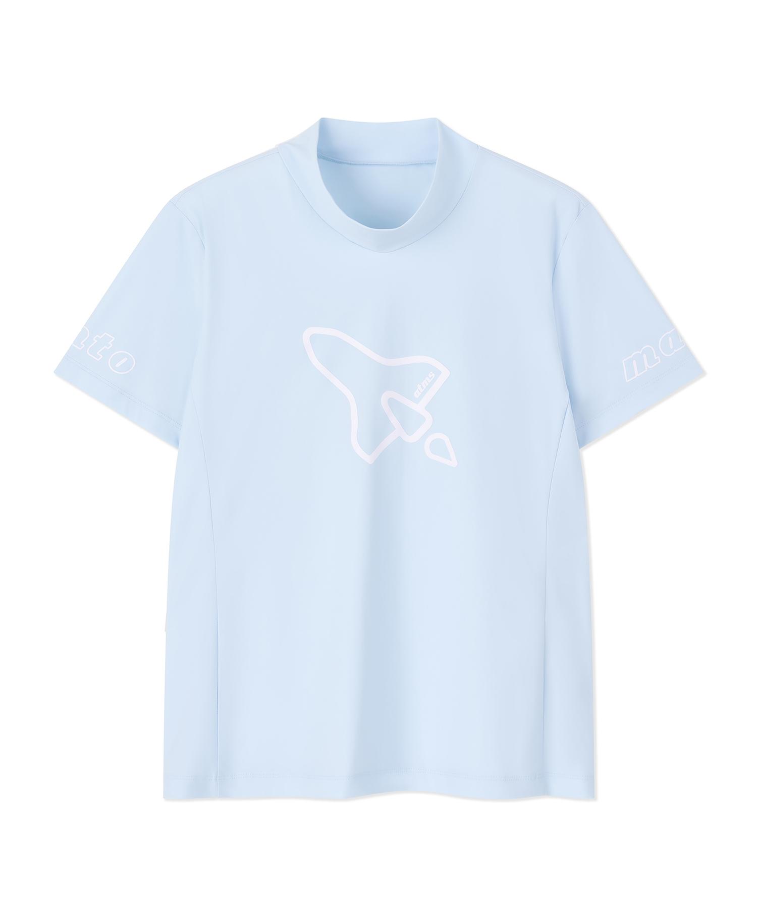 Antomas Spaceship Mock Neck Short Sleeve T-Shirt Women S - Sky Blue Xs