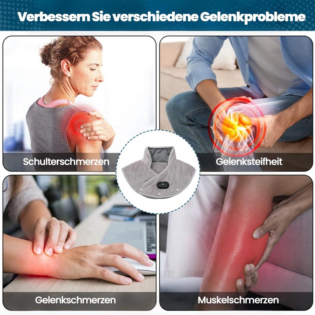 Elektrische Heizung Vibrationsmassage Schulterpolster Heiz- und Wärmeschal Elektrisches Heizschulerkissen Halswirbelsäule Nackenpolster