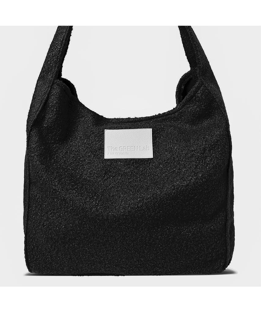 The Green Lab Boucle Wool Pouch Shoulder Bag Set [Black]