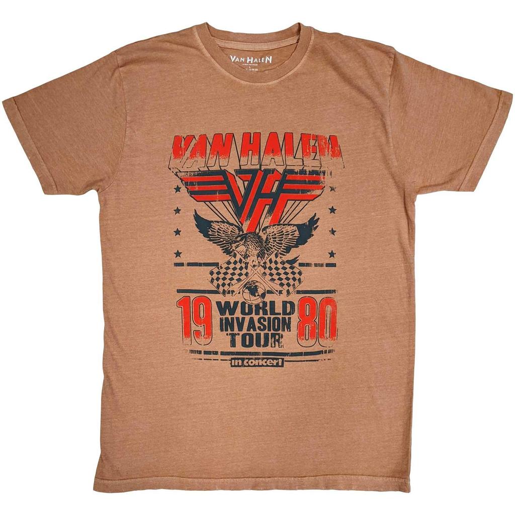 Van Halen Unisex Adult World Invasion Distressed T-Shirt