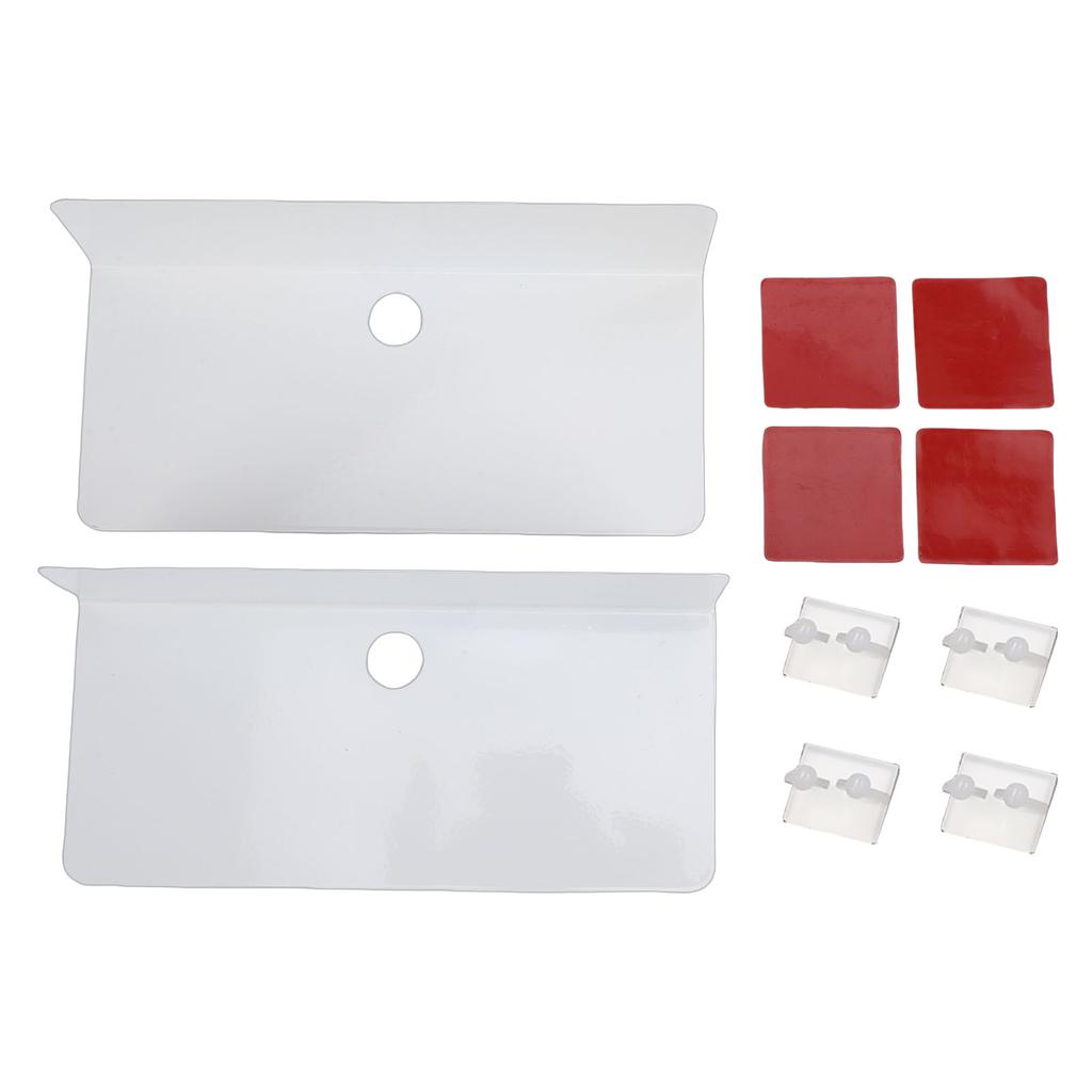 2 Pack Adhesive Floating Shelf Wall Mounted Storage Shelf Display Rack Carbon Steel for Bathroom Kitchen Office White