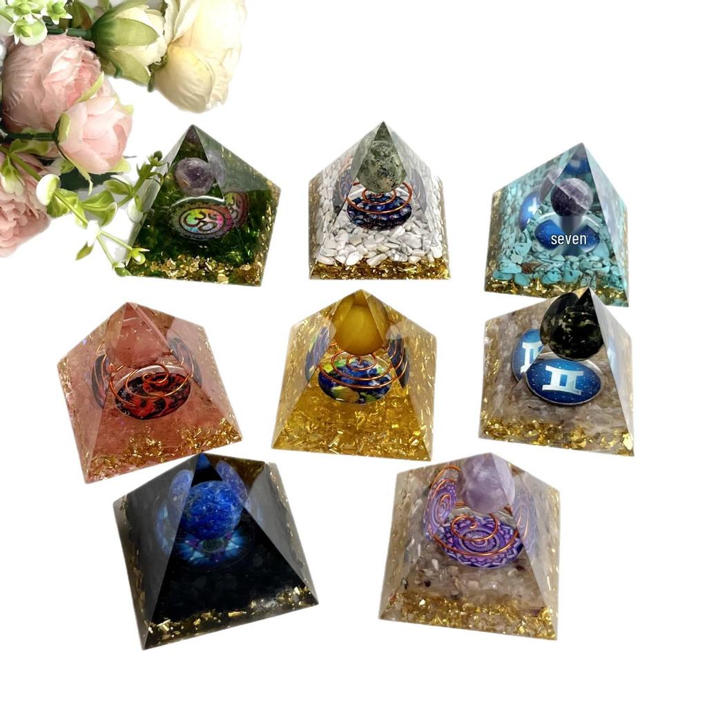 High-Quality Crystal Resin Pyramid Ornaments for Home Decoration