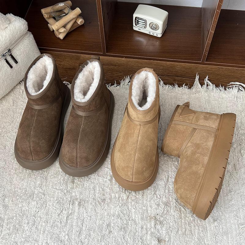 [Fanfna] Autumn and winter popular snow boots women's Korean cute super mary short boots velvet warm cotton boots