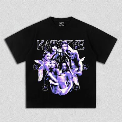 Camiseta estampada de manga corta estilo Y2K de la banda de Kpop coreana KATSEYE (2026) para hombre y mujer, talla grande, de alta calidad, estilo Harajuku.