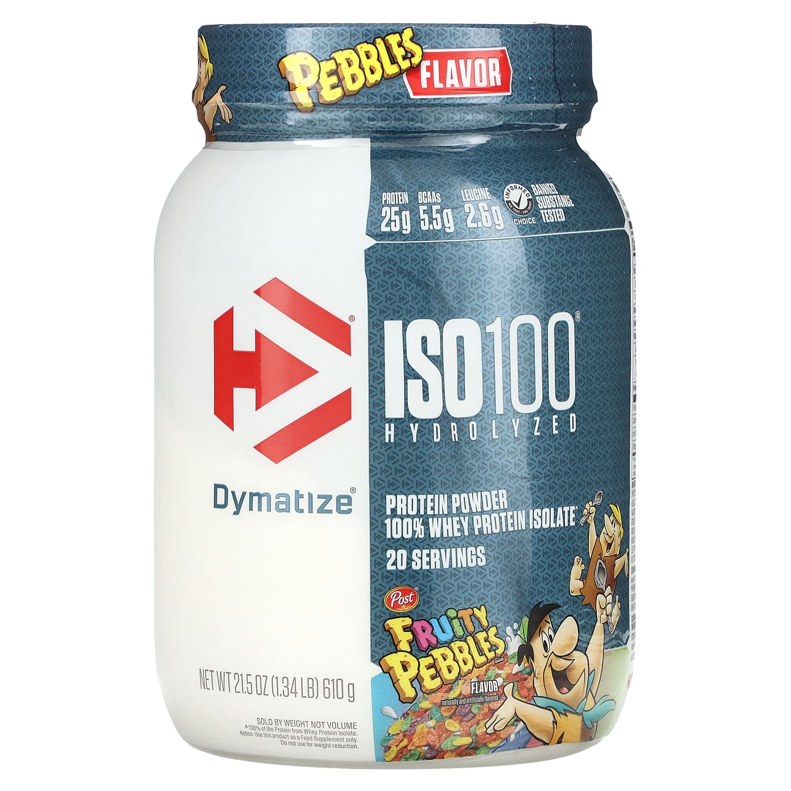 

Dymatize, ISO100 Hydrolyzed, 100% Whey Protein Isolate, Fruit Pebbles, 1.34 lbs (610 g)
