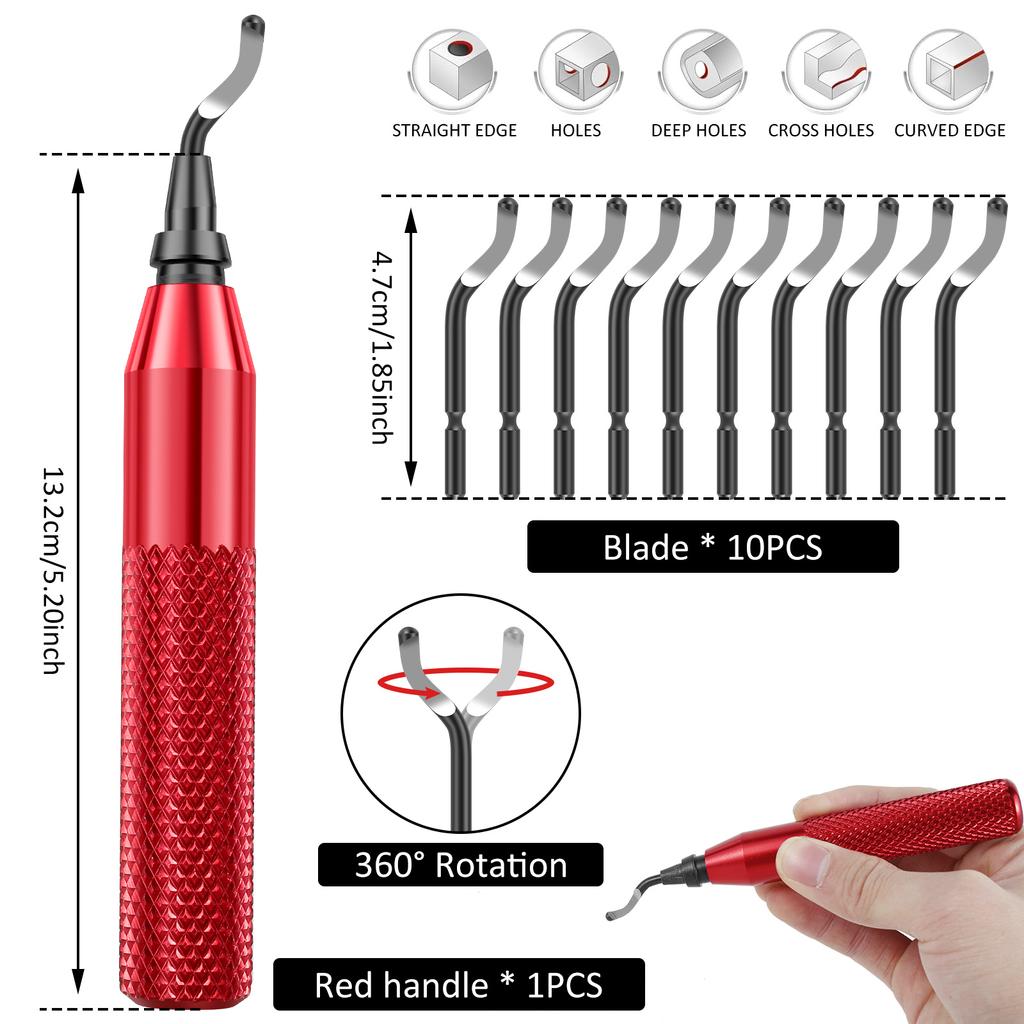 Set de scule de debavurare cu 40 de lame HSS suplimentare Instrument de îndepărtare a bavurilor ascuțite Instrument de mână pentru debavurarea marginilor metalice Instrument de debavurare a marginilor imprimate 3D