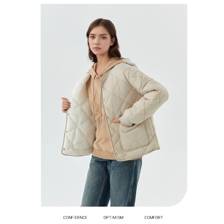 Jachetă de iarnă groasă, călduroasă, pentru femei plinute, elegantă, versatilă, la modă - Palton din bumbac cu mâneci lungi, ușor și confortabil