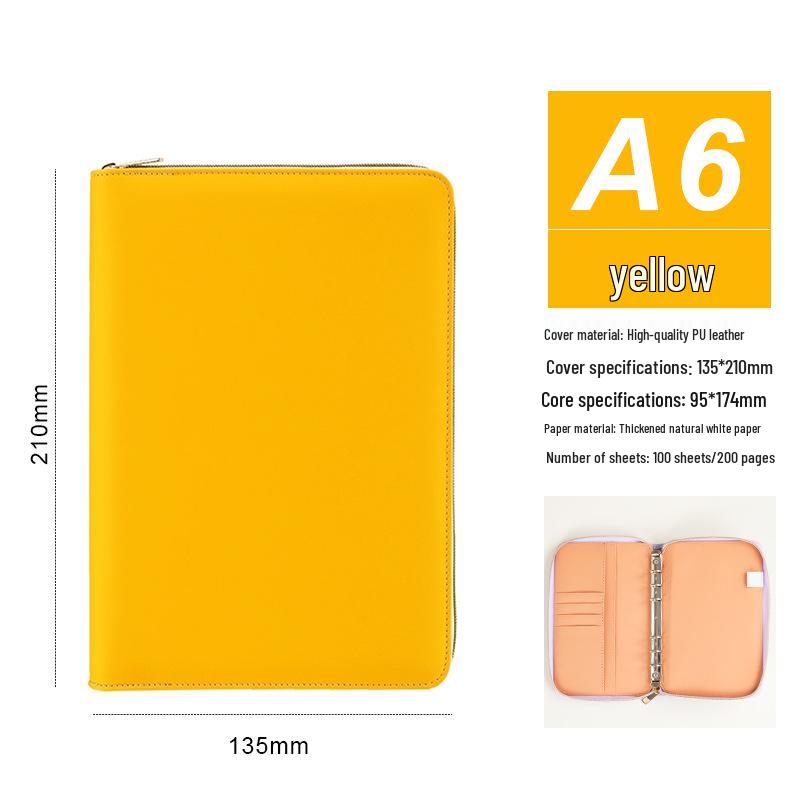 Multifunctional A5 Loose-Leaf Binder Notebook with Detachable Zipper Pouch and Custom Logo
