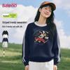 Baleno Women's 2026 Spring/Autumn American Vintage Round Neck Pullover Sweatshirt