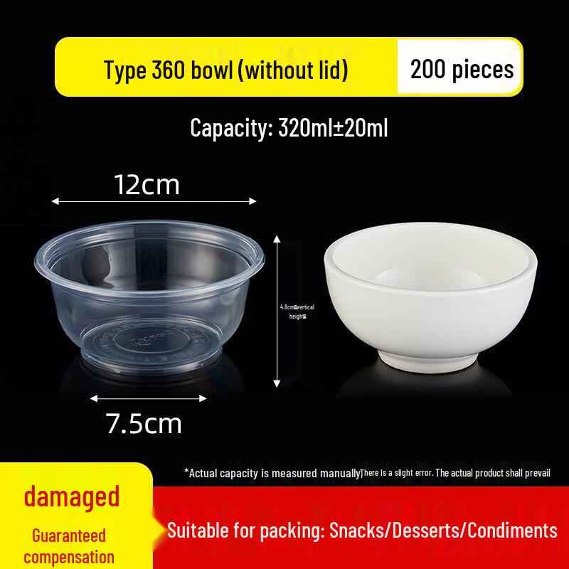 ZISIZ Disposable Plastic Takeaway Bowls