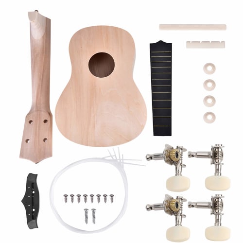 Oreilet Ukulele, DIY Lightweight 4-String Ukulele 21-inch Christmas Gift, Develops Interest in Crafts and Skills