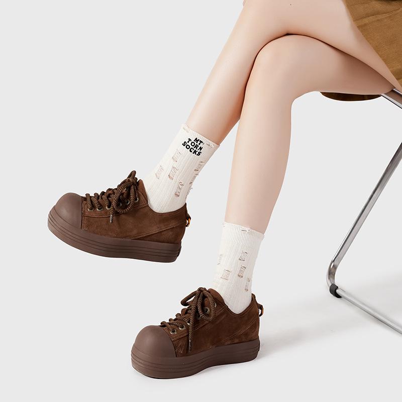 Factory custom big head shoes platform niche Mickey shoes 2025 new ugly cute niche casual versatile anti-velvet women's shoes