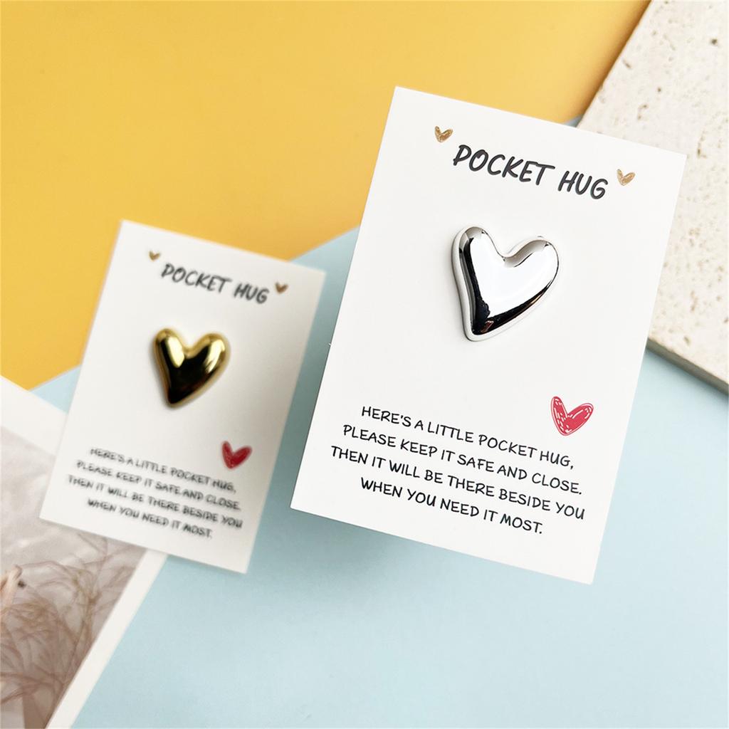 Pocket Hug Card, Glossy Heart-Shaped Gift Card, Valentine's Day Confession Card
