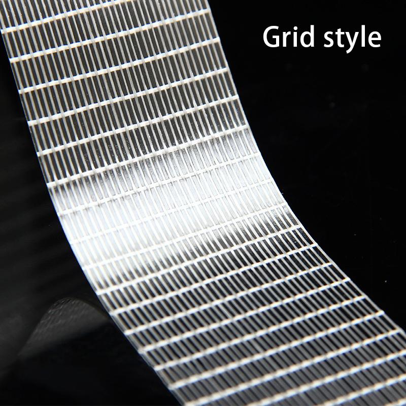 

50M Commodity Grade Heavy Duty Transparent Reinforced Fiberglass Tape Stripe Grid Mesh Heat-Resistant Packaging Tape (as the picture,10mm x 50m)