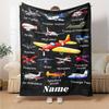 Airplane Model Throw Customizable Blanket Name Warmthful Decor Perfect For Sofa Couch Office Bed Picnics For All Occasions Cozy Home Lovers Unique