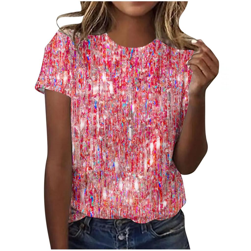 Sommer Rundhals 3D-Druck Top Modische Lässige Einfache Kurzarm Damen T-Shirts