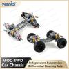 MOC 4WD Independent Suspension Differential Chassis Steering Axle Building Blocks Four-wheel Drive Tech Car Parts Toys Kids Gift