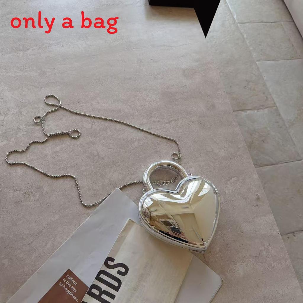 Acrylic Heart Shape Womens Chain Shoulder Bag With Magnetic Closure For Daily Use