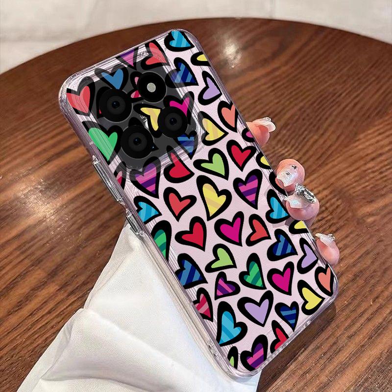 Oil Painting Love Hearts Pattern Case For Xiaomi Redmi Note 15 Pro 4G Funda Redmi Note 14 13 Pro 5G Clear Silicone Soft Cover