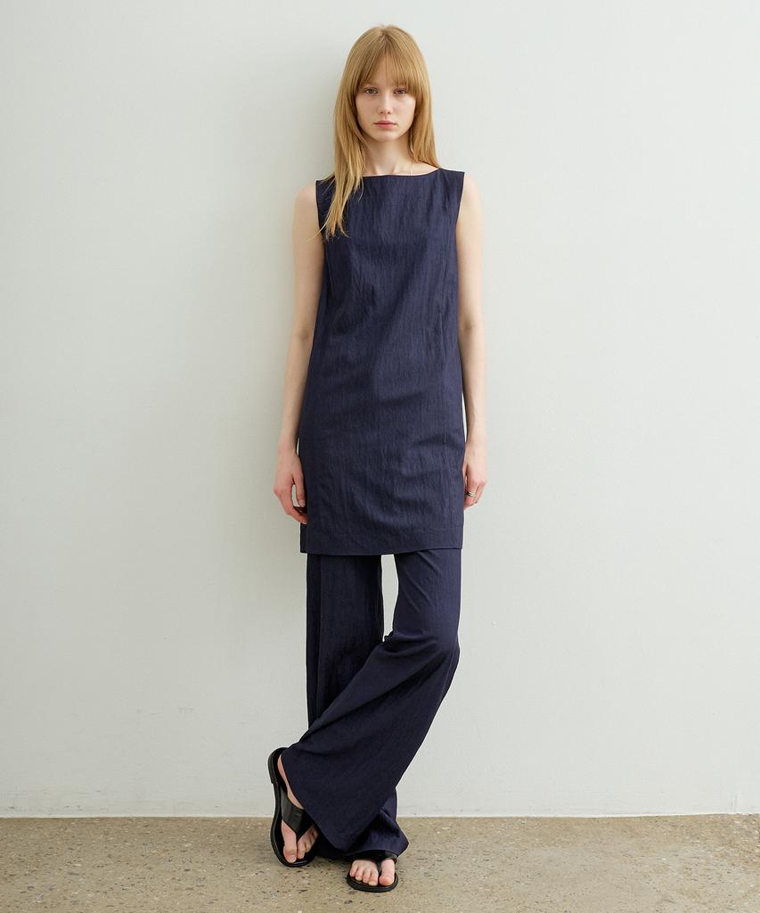 ARTID Crease Semi Flare Pants_Navy